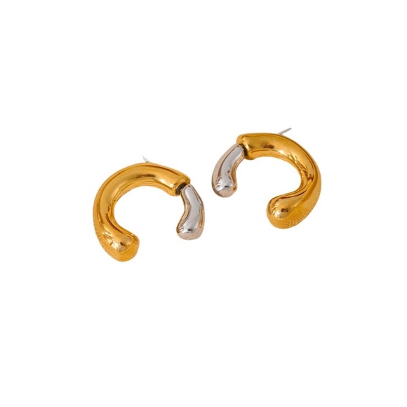 18k Gold Plated Two-Tone Ear Jacket - Picture 2 of 2